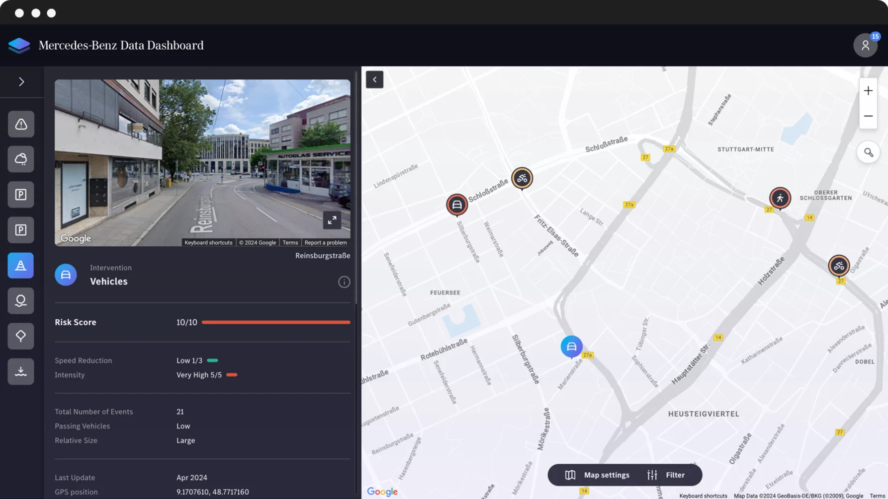 View road events in your region on your digital dashboard. Both at a glance and with detailed information on each event.