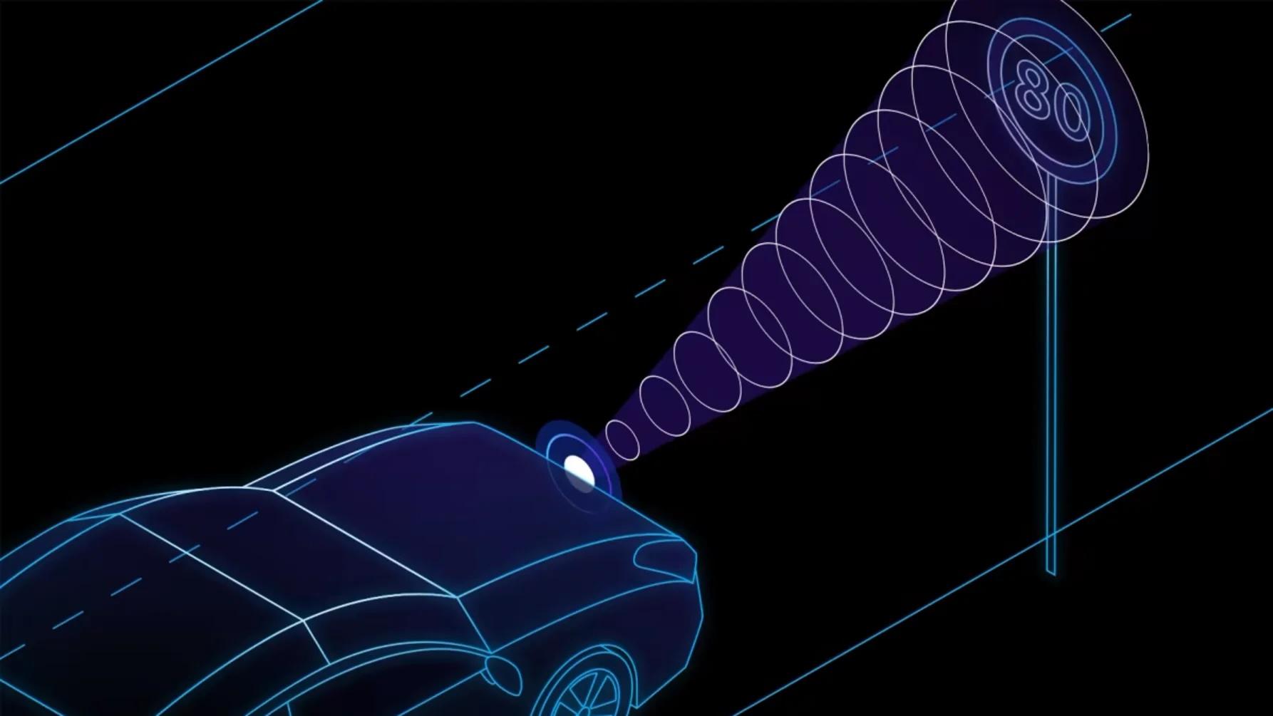 Camera sensors in the Mercedes-Benz vehicle fleet record traffic signs and, with the drivers' consent, pass on the data to the Mercedes-Benz backend.