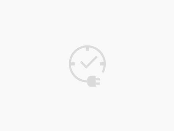 Icon of a clock with an electric plug outline
